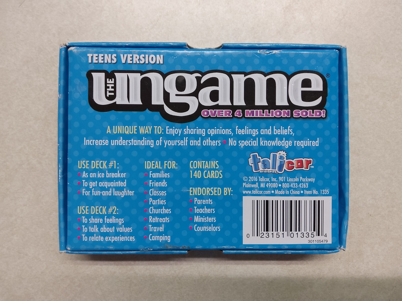 The Ungame Teens Version USED but Sealed Talicar Aristoplay