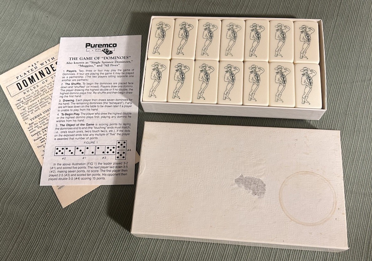 Puremco Customized Dominoes Cowboy Stripper APF Initials VTG