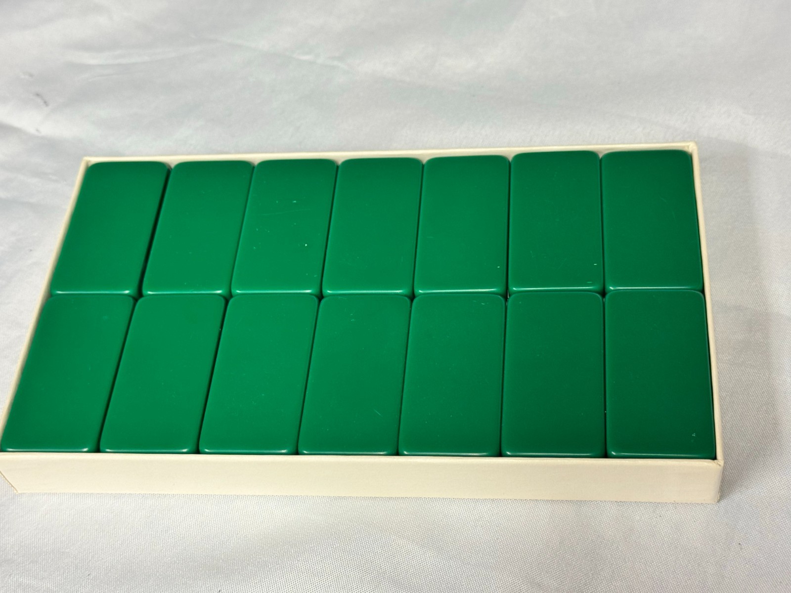 Vintage Marblelike Puremco Green Standard Dominoes Original Box No. 616