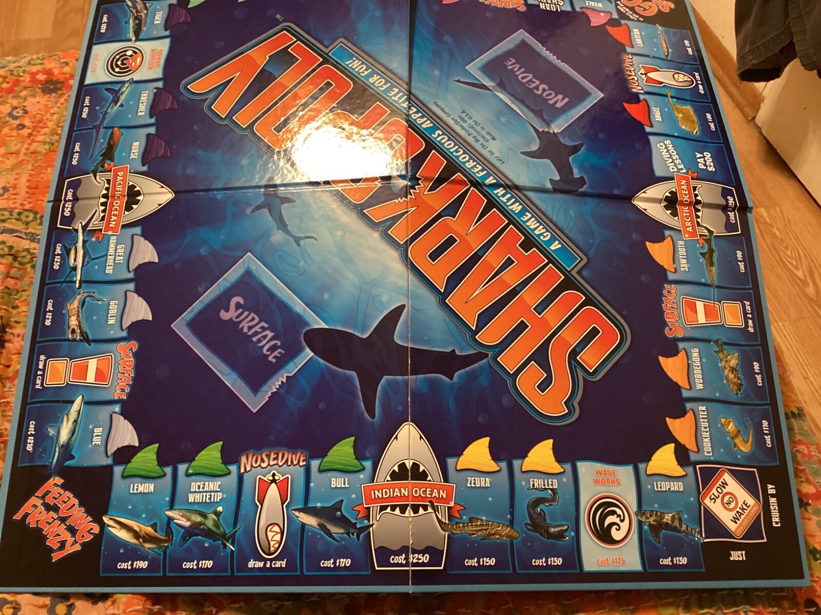 SHARKOPOLY, COMPLETE GAME FEROCIOUS APPETITE FOR FUN; JAWS,GREAT WHITE/FREE P &H