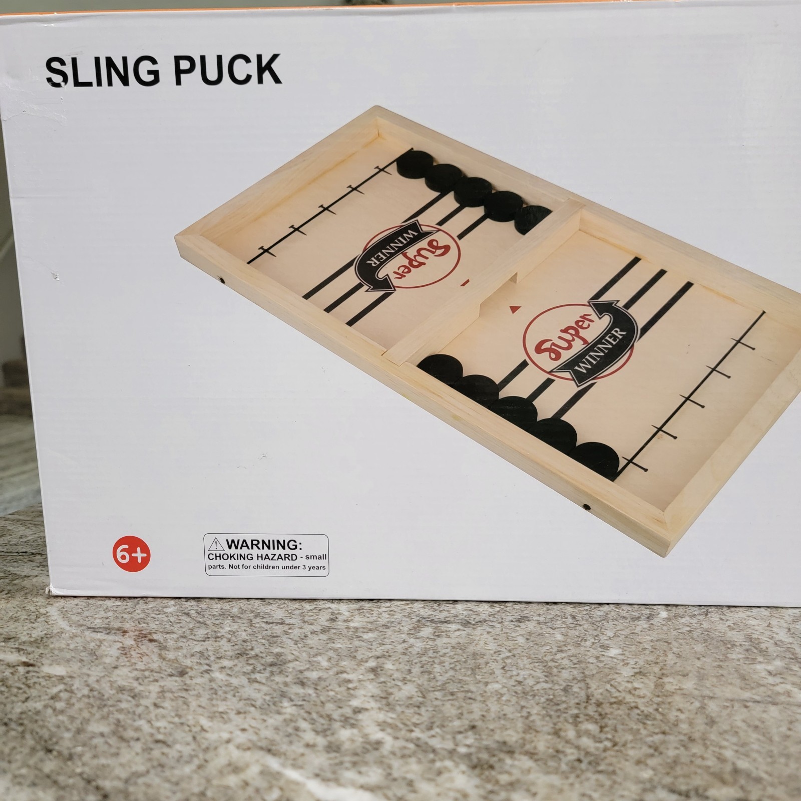 Sling Puck Wooden Fast Sling Hockey Game 2 Player Table Game Open Box New