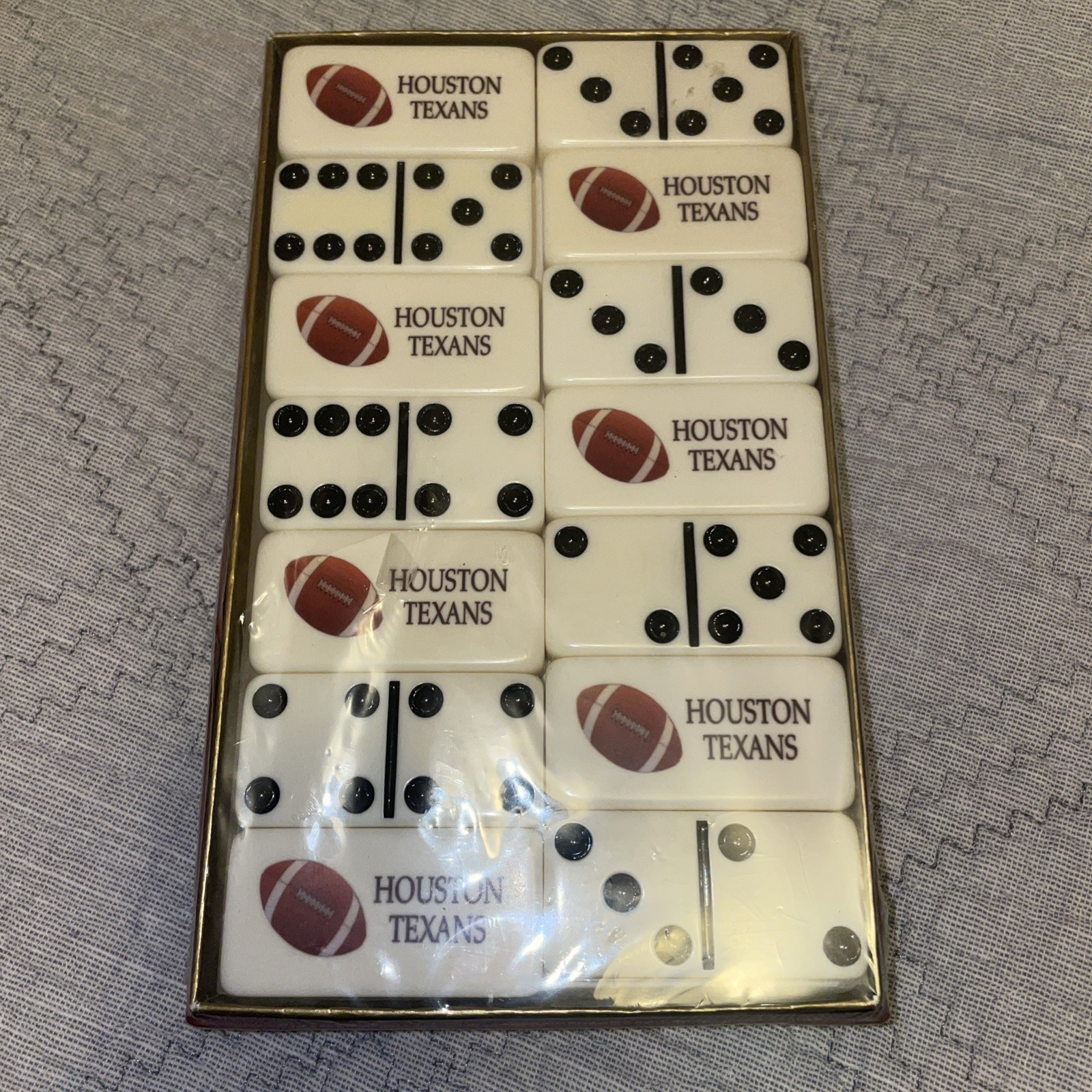 Vintage Puremco Marblelike Dominoes Houston TEXANS Extra Thick