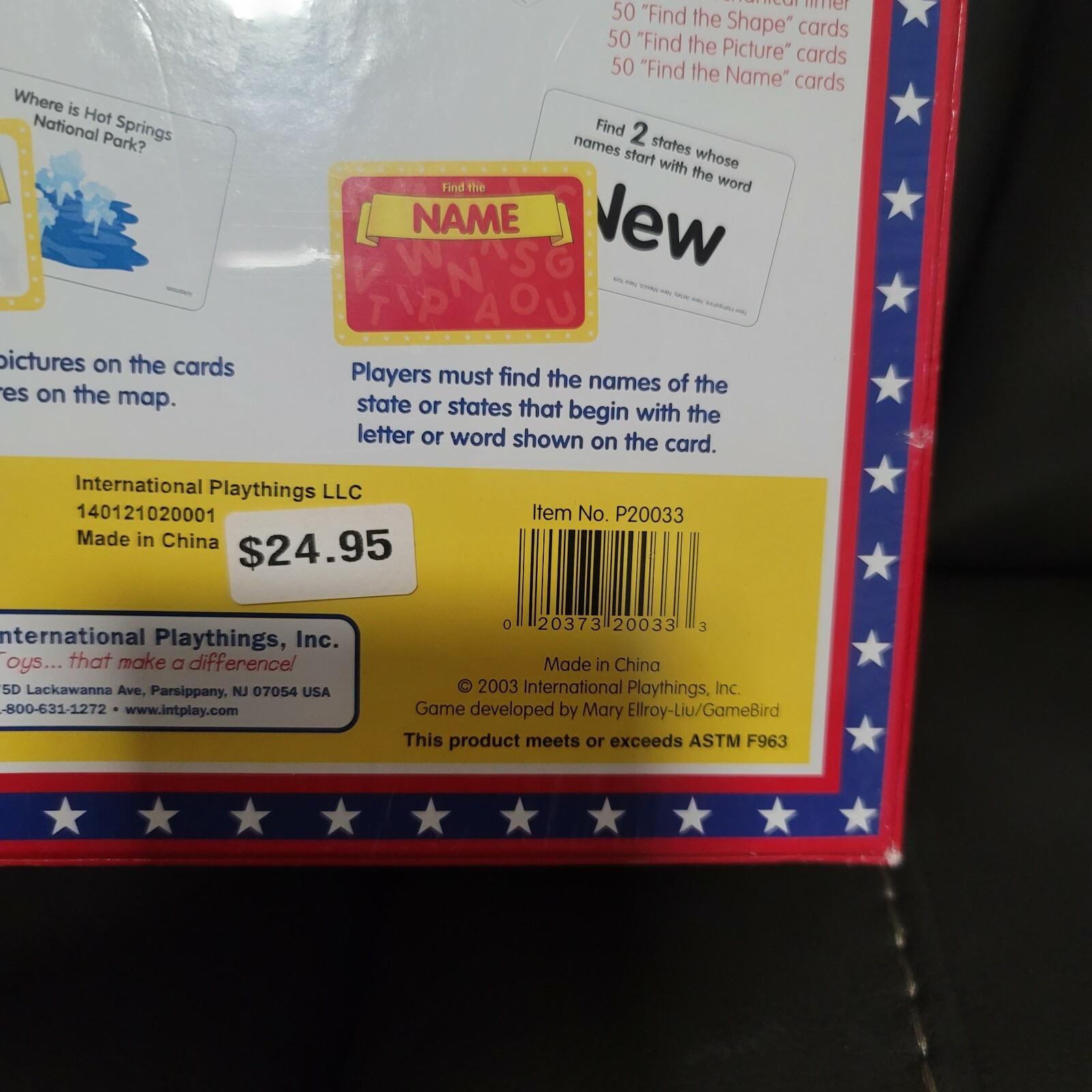 2003 International Playthings Great States Junior Game BRAND NEW