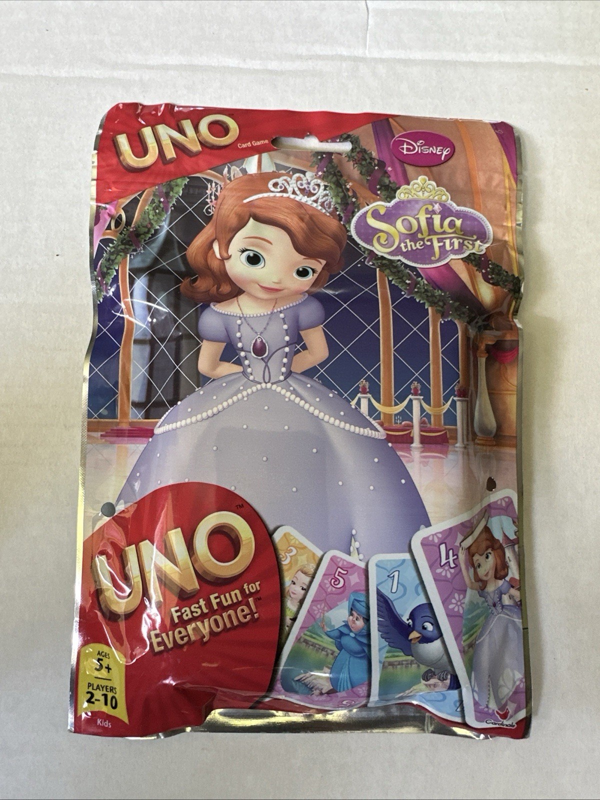 UNO Disney Sofia the First Uno Card Game New Ages 5+ 2-10 Players