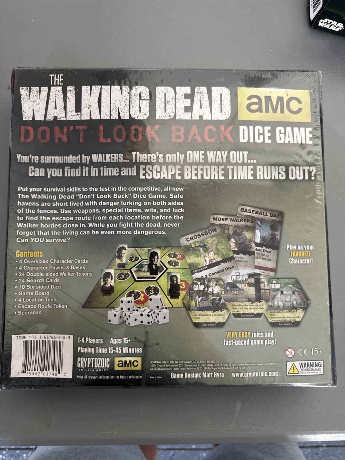 The Walking Dead Don’t Look Back Dice Game Cryptozoic 2014 Sealed