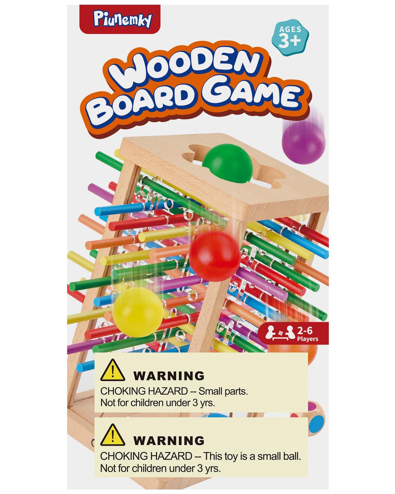 Montessori Wooden Board Game, 42 Colorful Sticks Board Games for Kids 4-6, Ma…