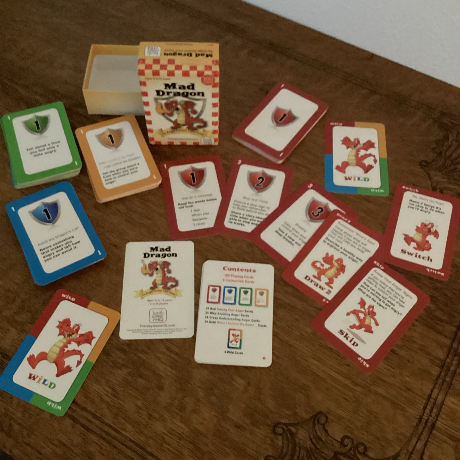 Mad Dragon Anger Control Card Game for Children 6-12 Years ADHD Therapy Game