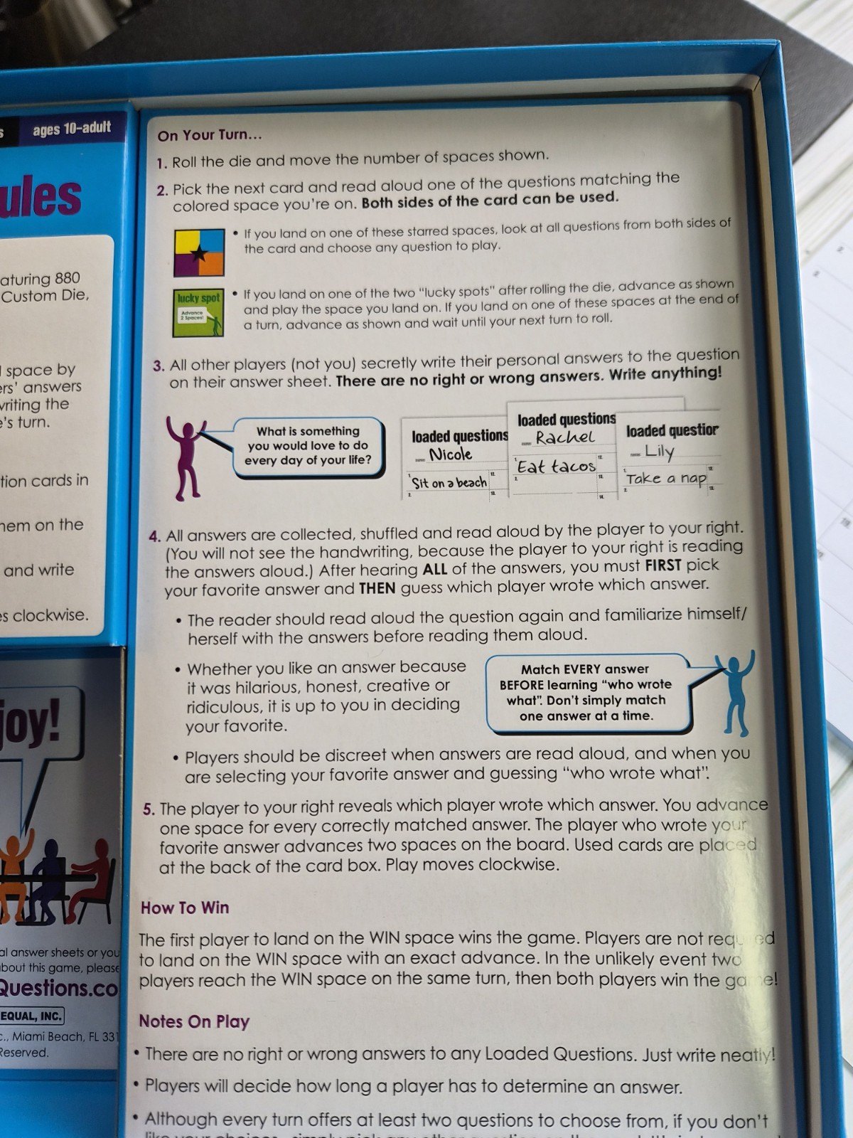 Loaded Questions The Classic Game of Who Said What! Board Game 2011 4-6 Players