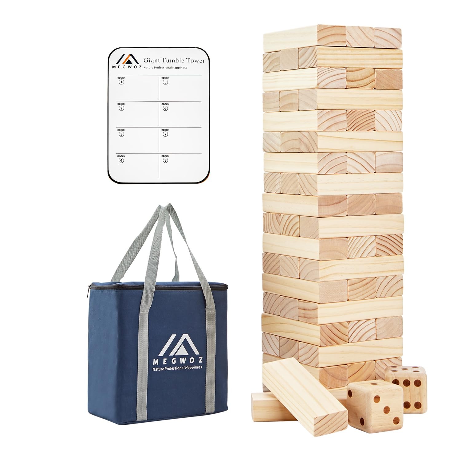 Giant Tumble Tower Games for Kids and Adults 57 Blocks New Zealand Pine Woode…