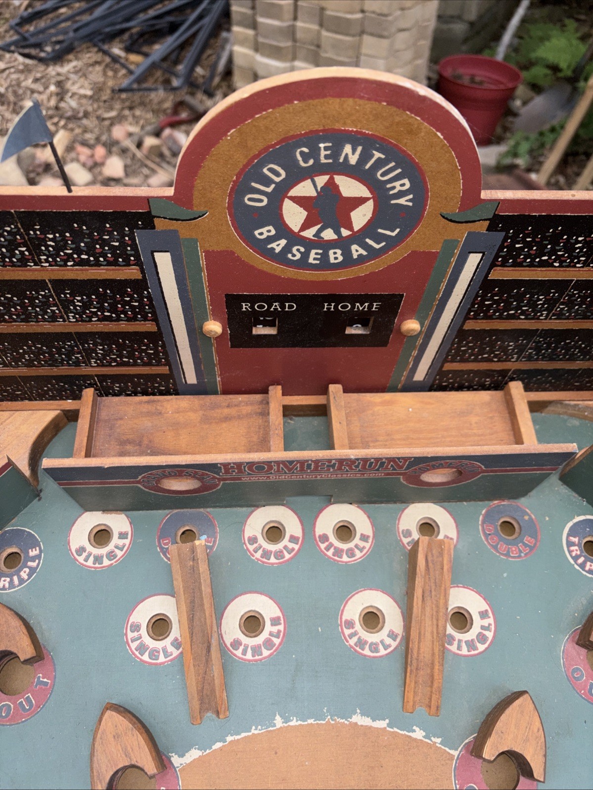 Old Century Wooden Baseball Pinball Style Game LARGE 2003 See Description