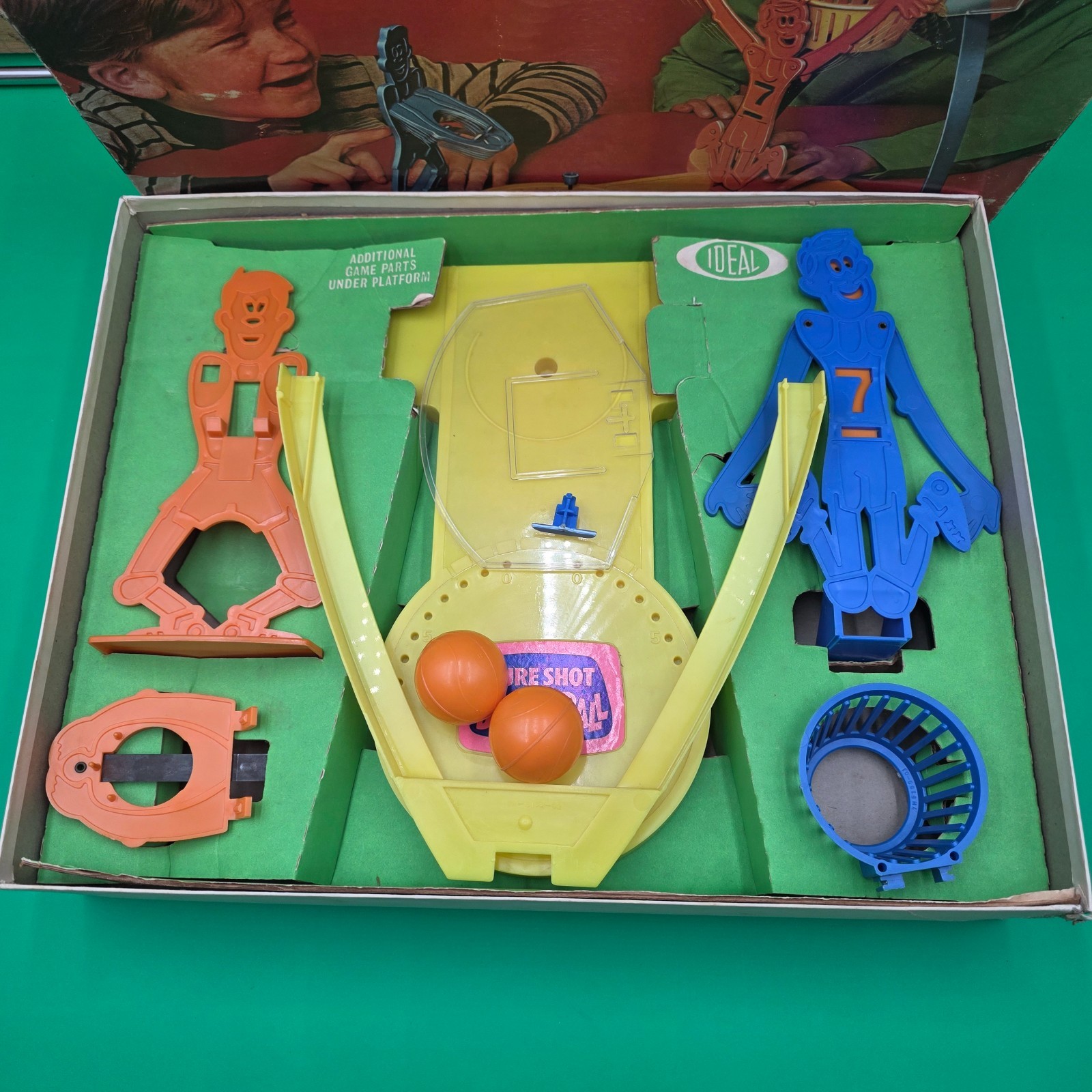 Vintage 1970s Sure Shot Basketball Game by Ideal Complete w Original Box