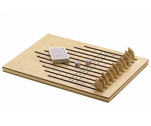 Large Wooden Racing Horse Race Game with Playing Cards Chips & Dice