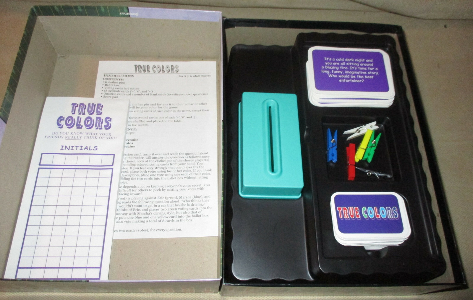 True Colors – Party Game – Do Your Friends Know You – Complete – Pressman 1999