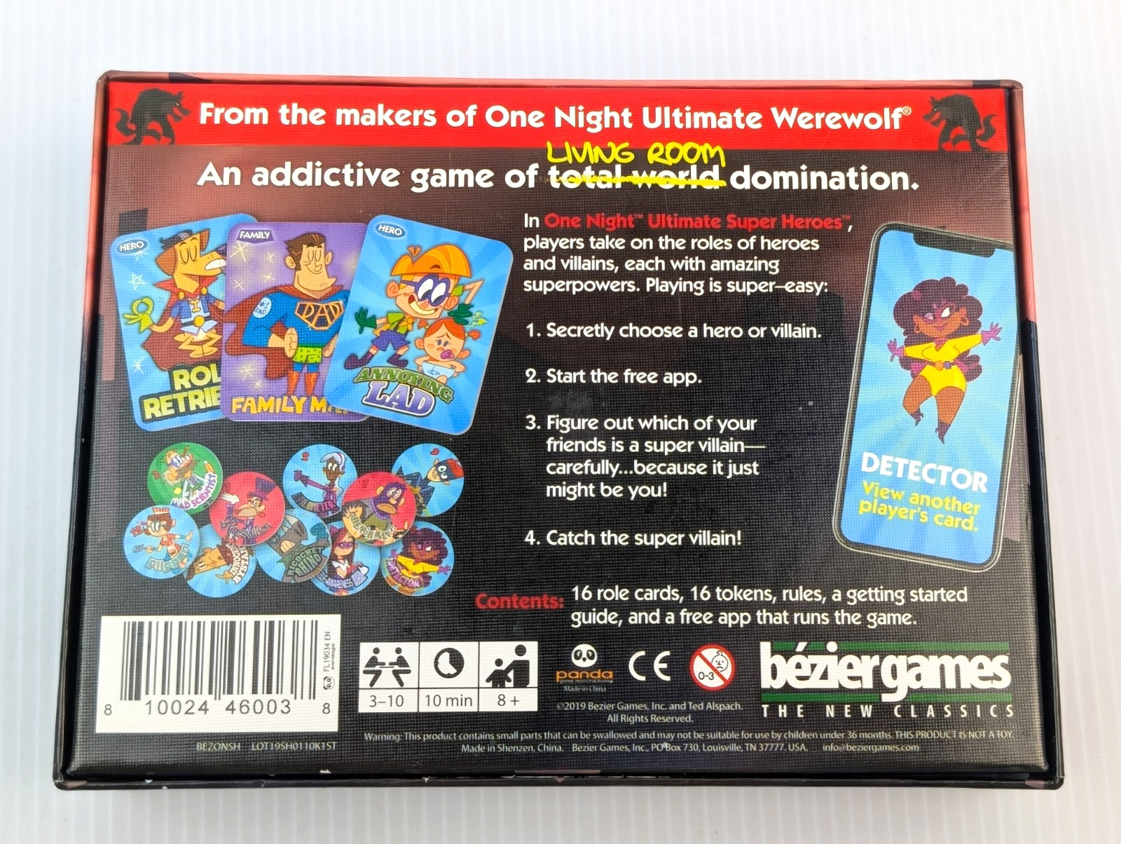 Bezier Games One Night Ultimate Super Heroes Card Game 100% COMPLETE