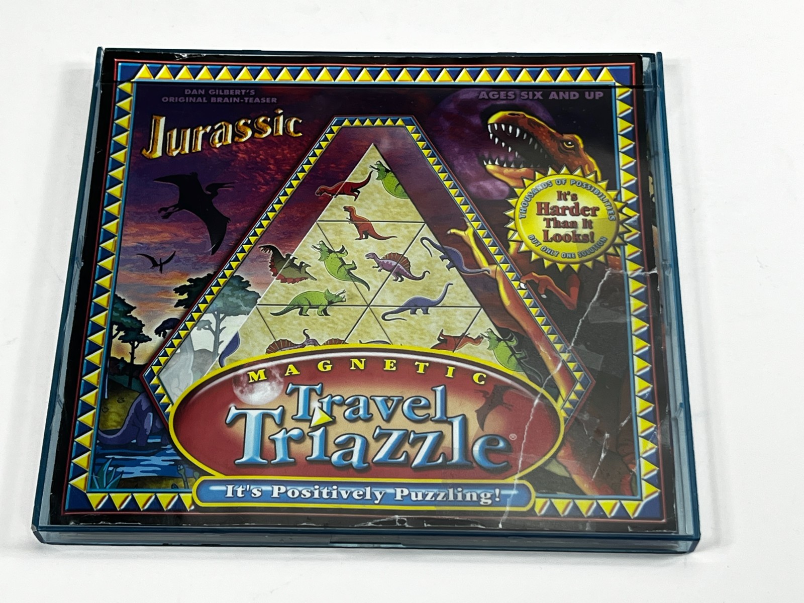 Magnetic Travel Triazzle Triangle Puzzle Jurassic Dinosaurs Dan Gilbert DaMert
