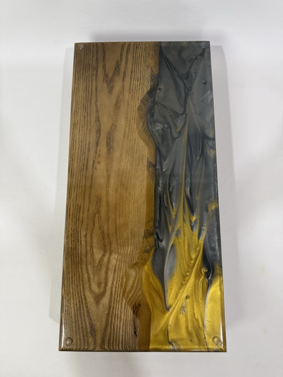 Exclusive Gold Backgammon Board, Wood & Epoxy Resin, Handmade Luxury Game Set