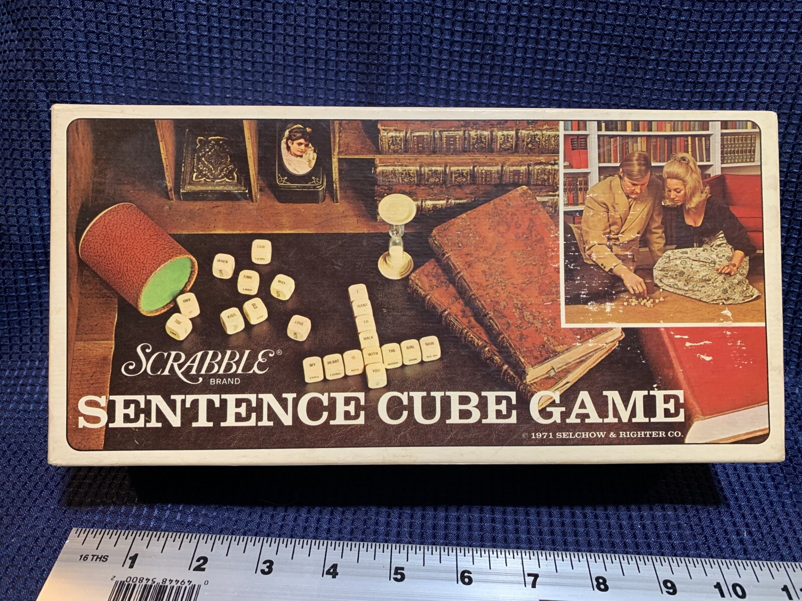 COMPLETE Scrabble Sentence Cube Board Game Vintage 1971 Selchow & Righter