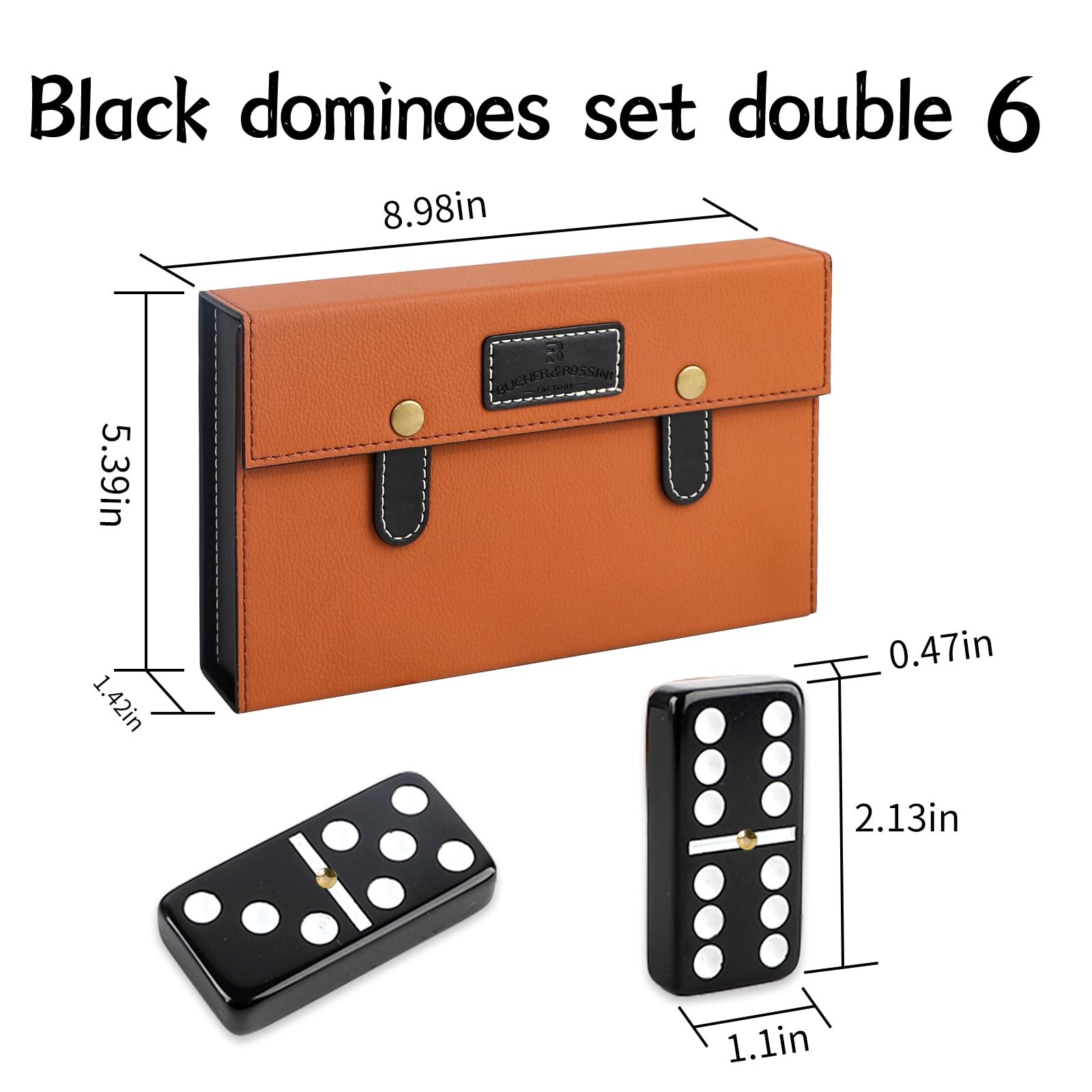 Dominoes Set Double 6 – Classic Black Domino’s Game Set for Adults and Kids I…