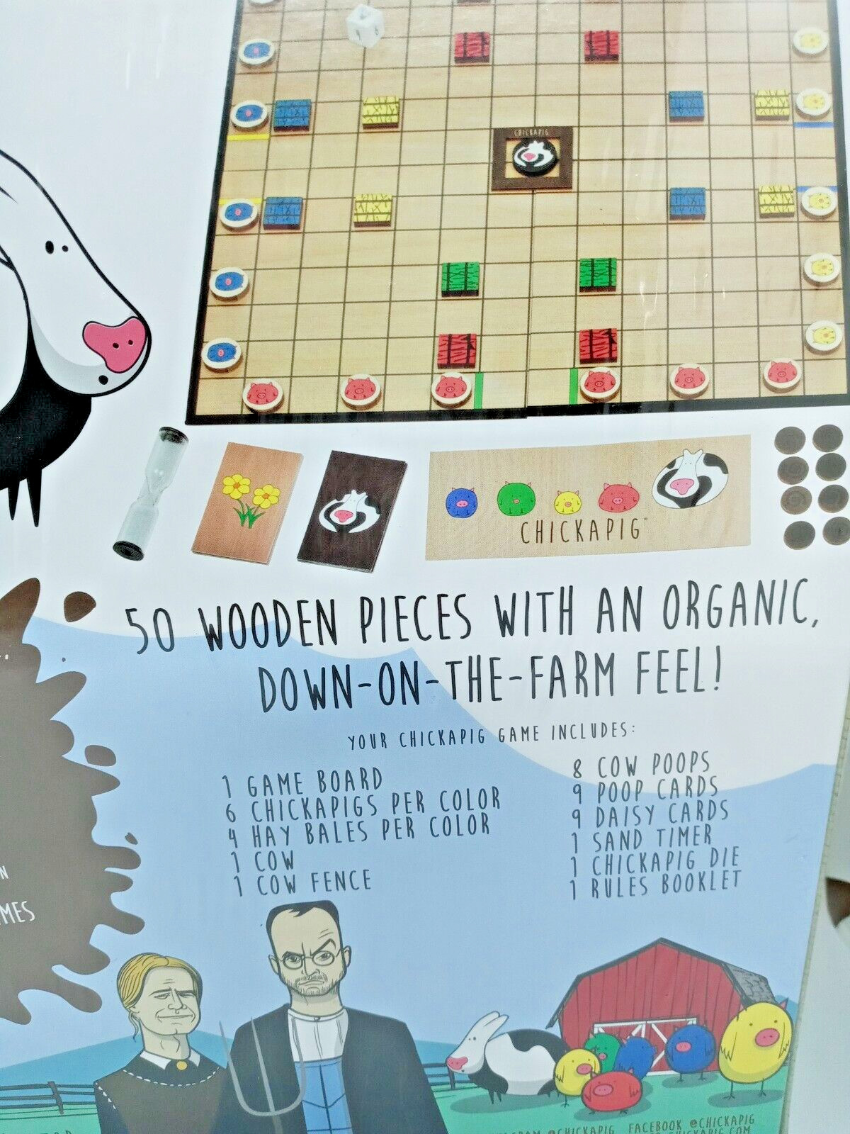 Chickapig Strategic Board Game Family Friendly For 2 or 4 Players Educational