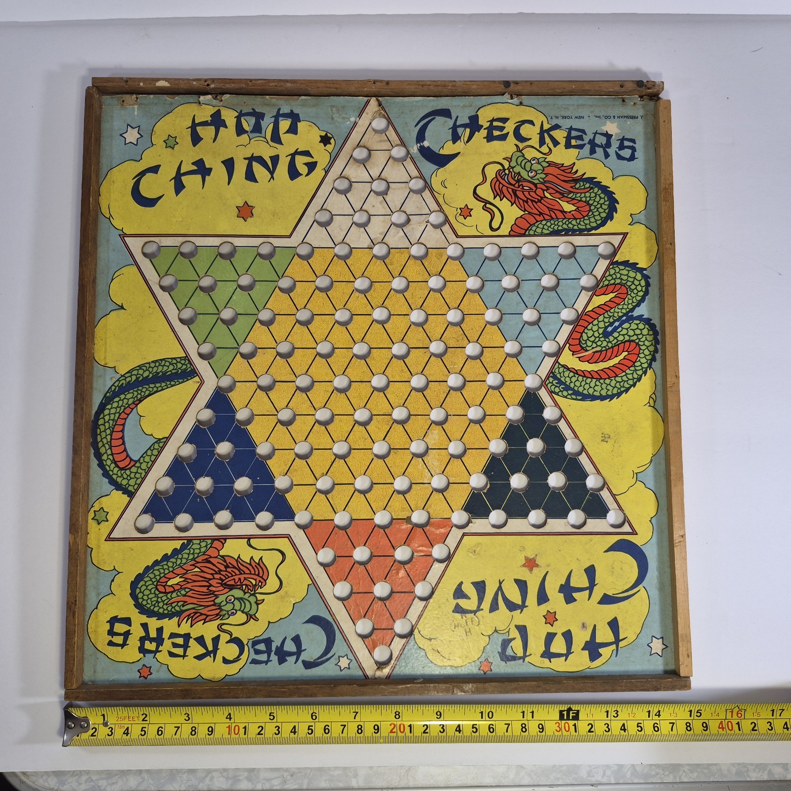 Vintage Chinese Checkers Board ‘Hop Ching ” J Pressman & Co 1940-50s Memorabilia