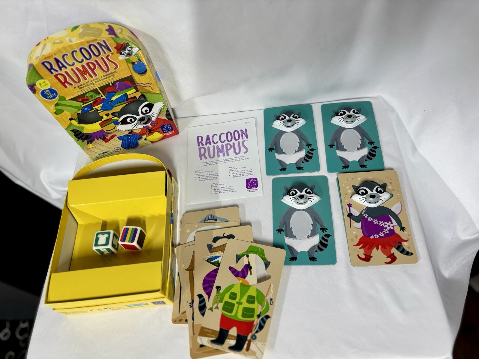Raccoon Rumpus Game Of Colors Costumes Matching And Memory Ages 3+ Complete
