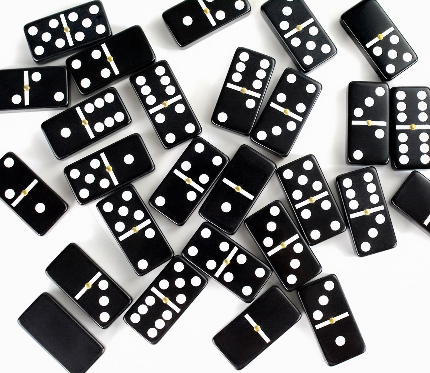 Dominoes Set Double 6 – Classic Black Domino’s Game Set for Adults and Kids I…