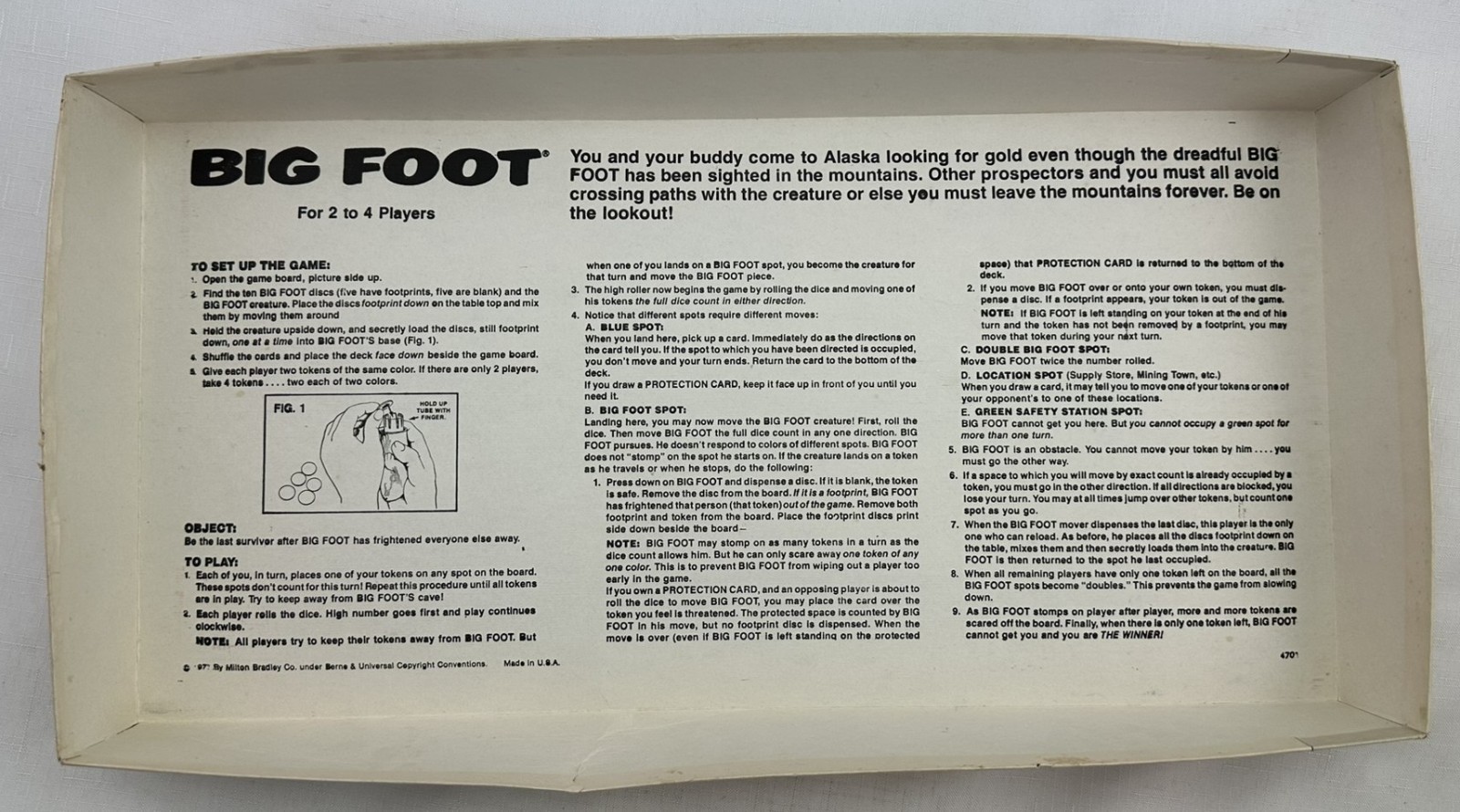 1977 Big Foot Game by Milton Bradley Complete in Great Condition FREE SHIPPING