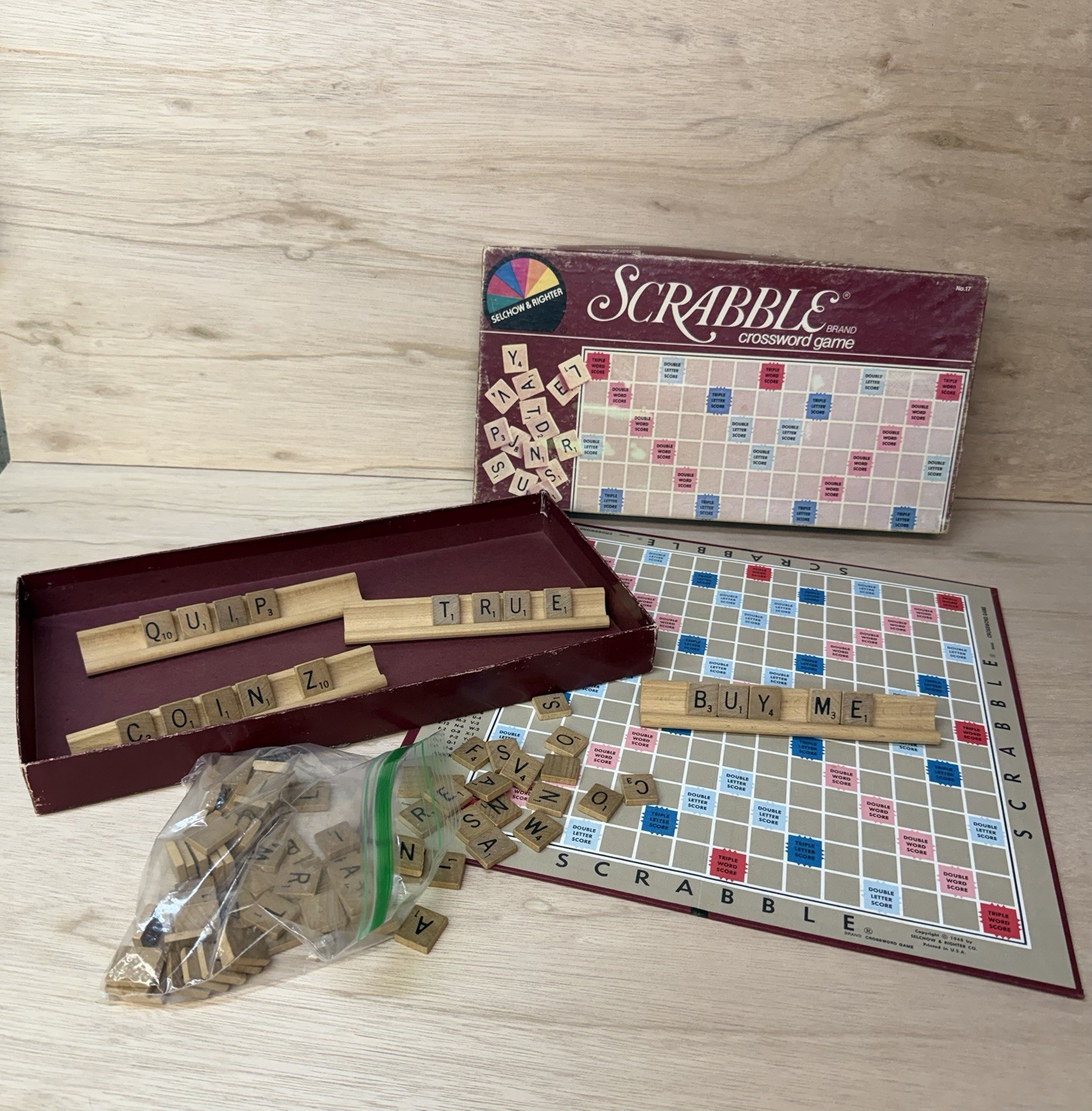 Scrabble Crossword Game – 1982 Vintage Used Complete – No.17