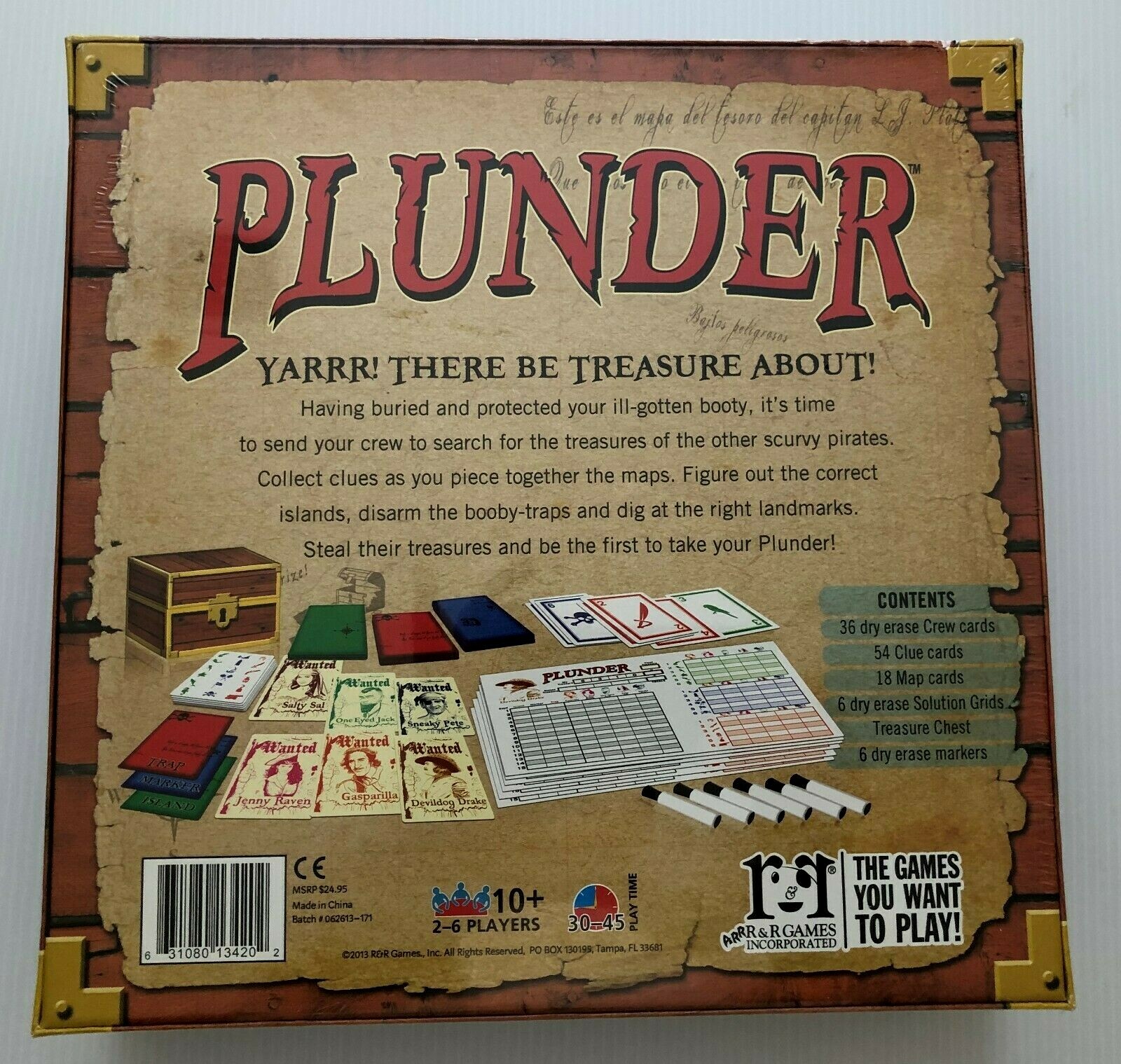 PLUNDER game Bury yer gold, find their treasure, steal it first! R & R GAMES