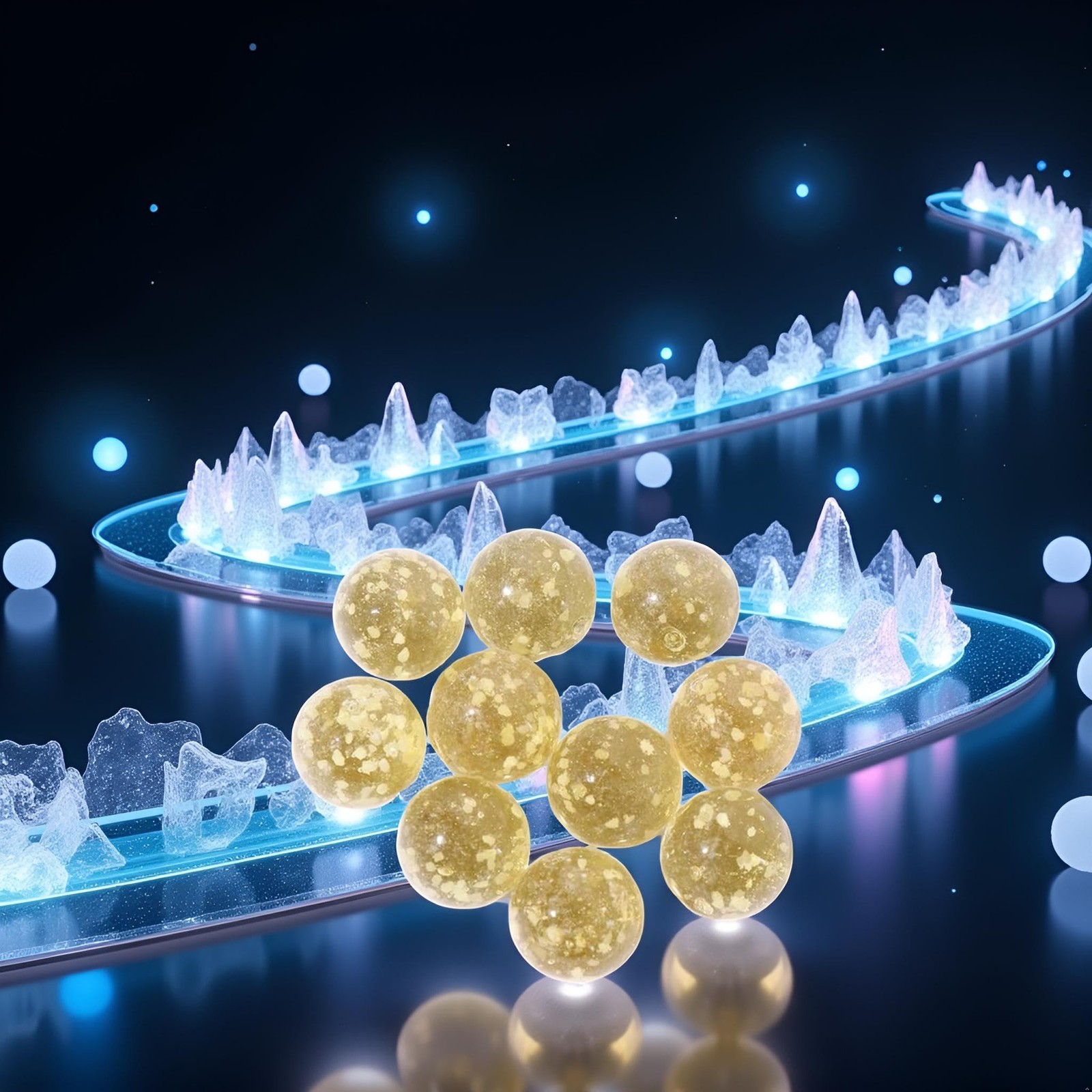Bwexxt 10Pcs Gold Marbles Glow in The Dark Marbles,Glass 12mm/0.47in,