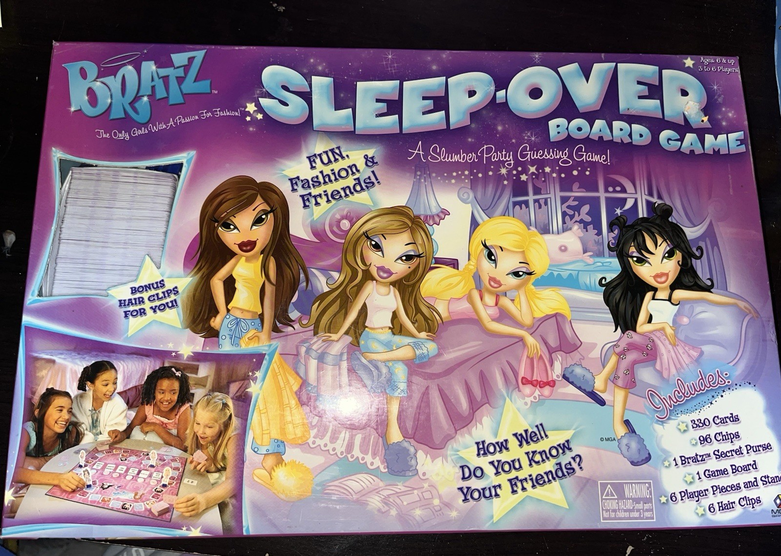 Bratz Sleep Over Board Game MGA Slumber Party Guessing Game