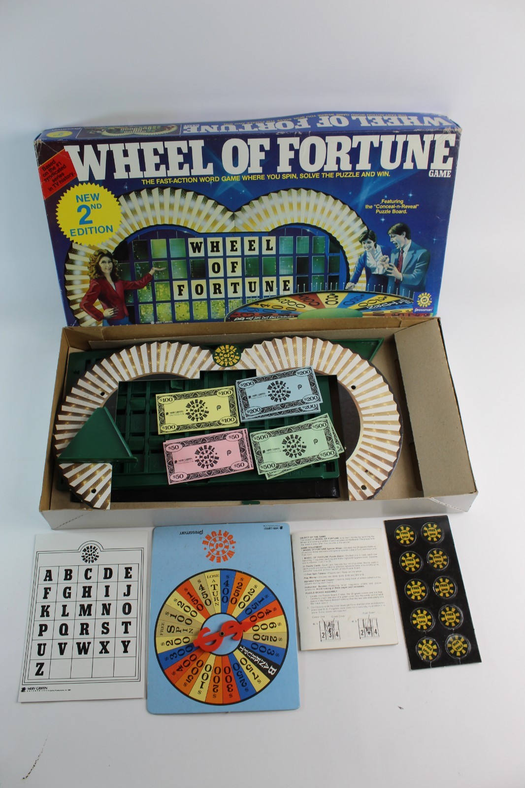 Vintage 1985 Wheel of Fortune Board Game 100% Complete #5555 Pressman Toy Corp