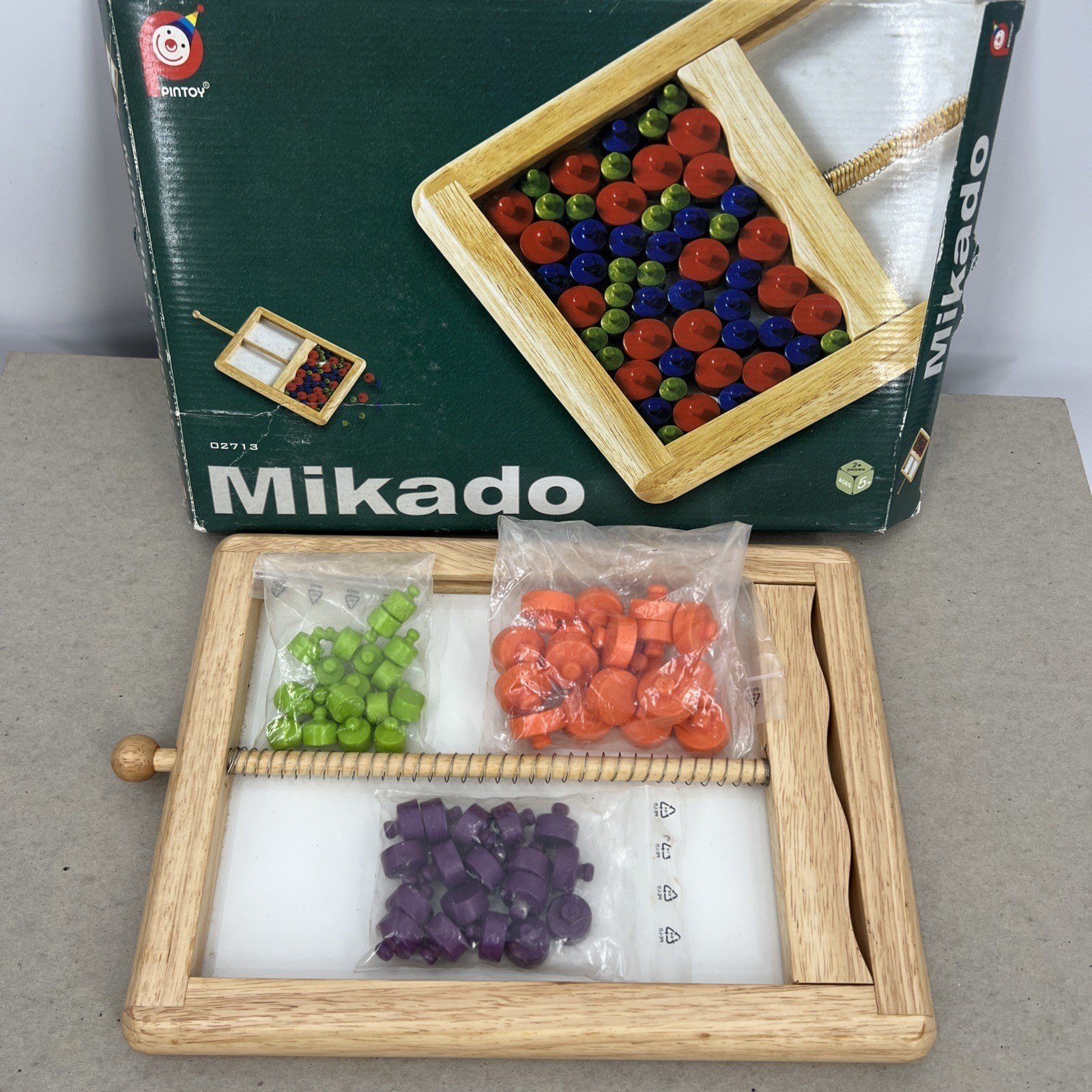 Mikado Horizontal Wooden Board Game 2004 Pintoy Skill & Steady Hand Thailand