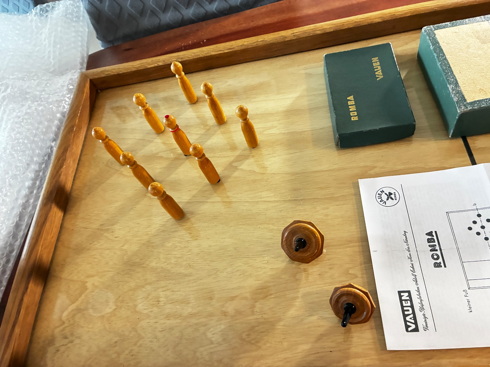 Romba bowling game table bowling game Vauen with instructions, from 1950 antique, like new 1
