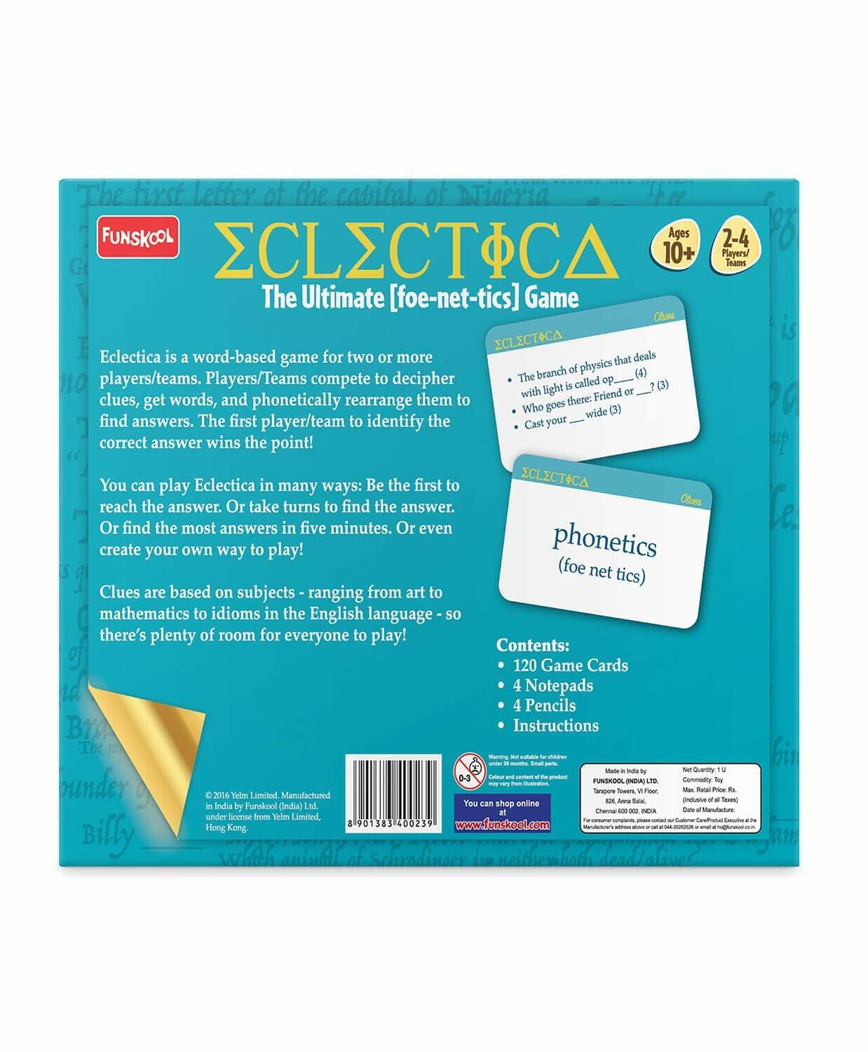 Funskool Eclectica Card Based Word Game Age 10+ FREE SHIP