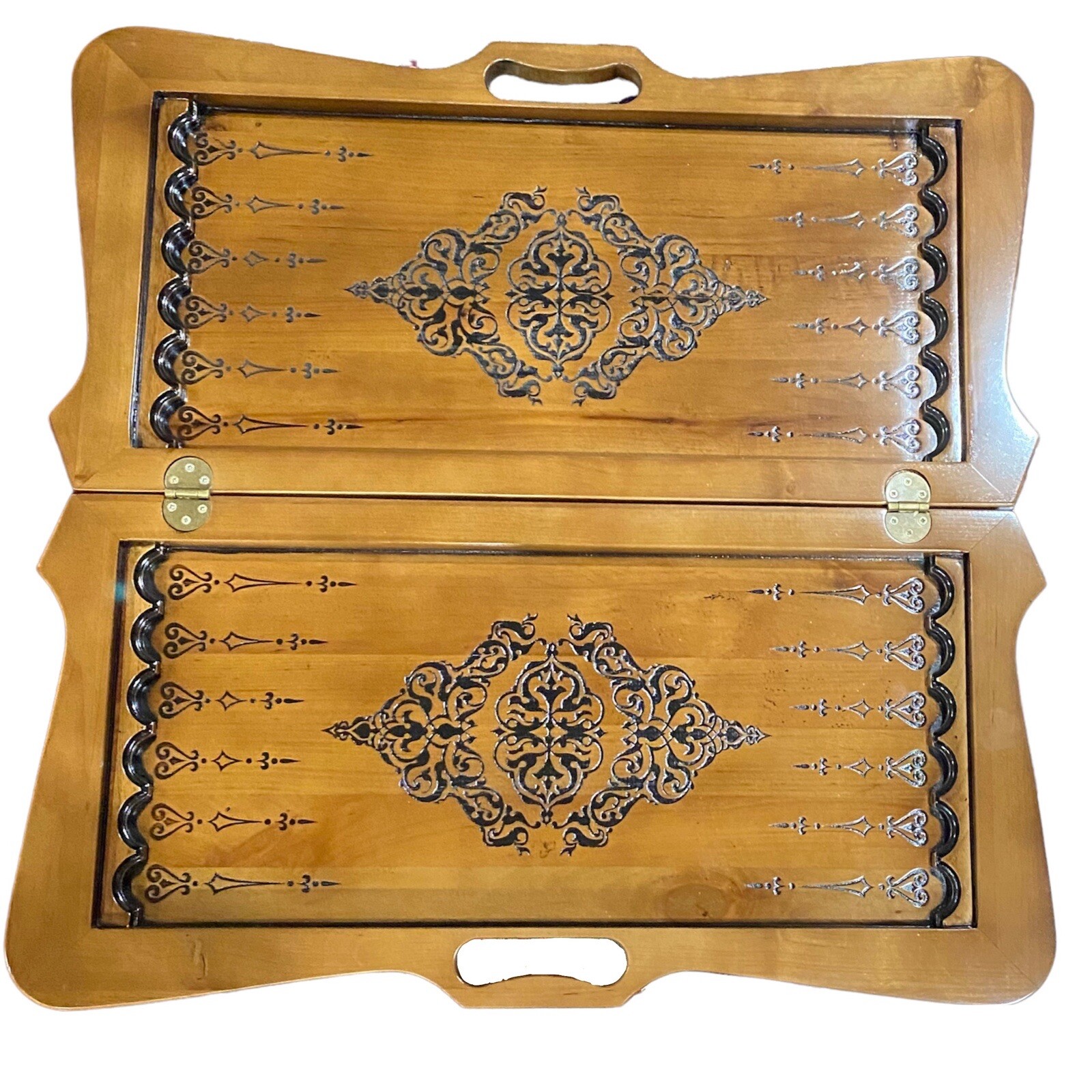 Backgammon Board w/ Checkers Benjamin Franklin Custom Design Alder and Ash Wood