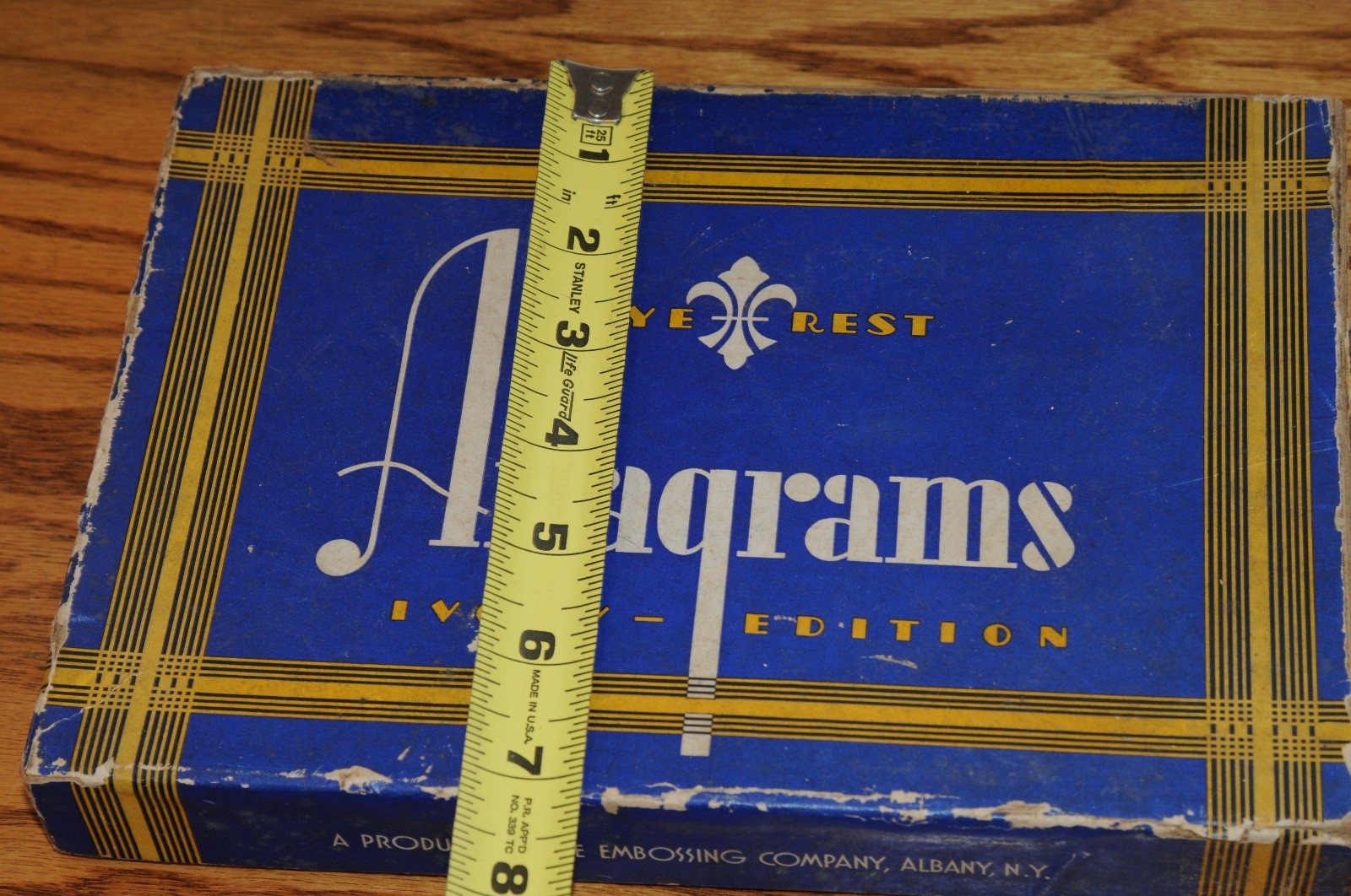 Vintage Anagrams Eye-Rest Ebony Edition Box And Tiles Games Traditional Game Old