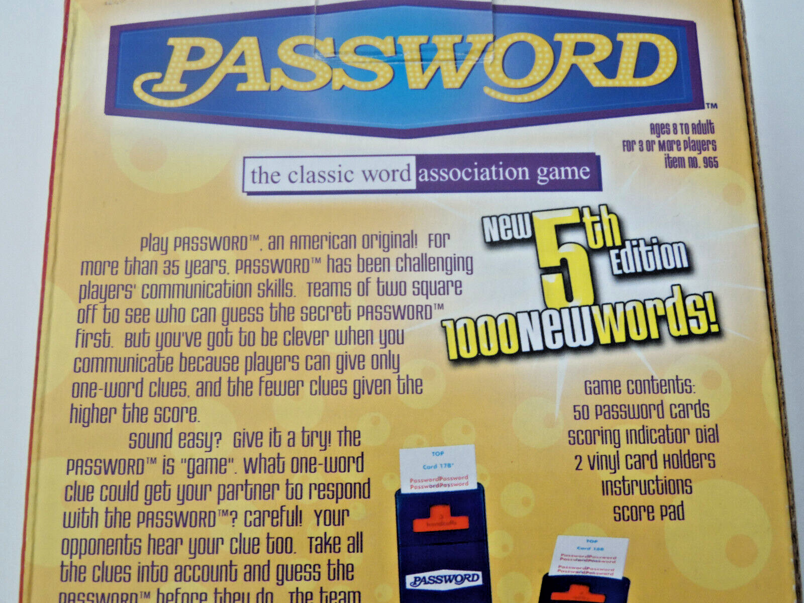 PASSWORD Endless Games 2008 Quick Picks 5th Edition — New in Box