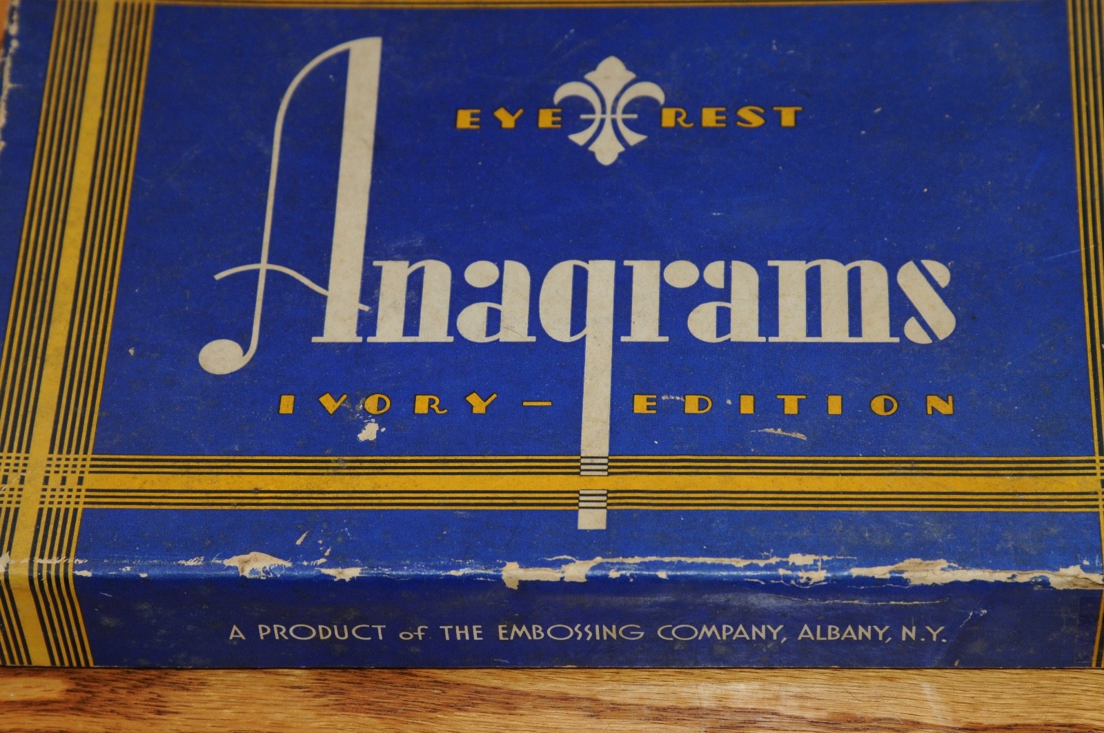 Vintage Anagrams Eye-Rest Ebony Edition Box And Tiles Games Traditional Game Old