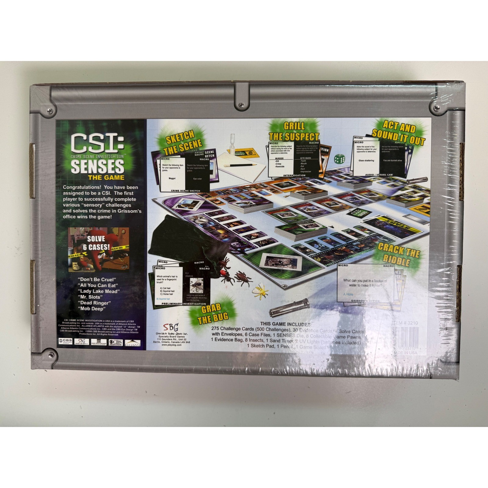 CSI Crime Scene Investigation Senses Board Game New Sealed 2005 SBG 3210