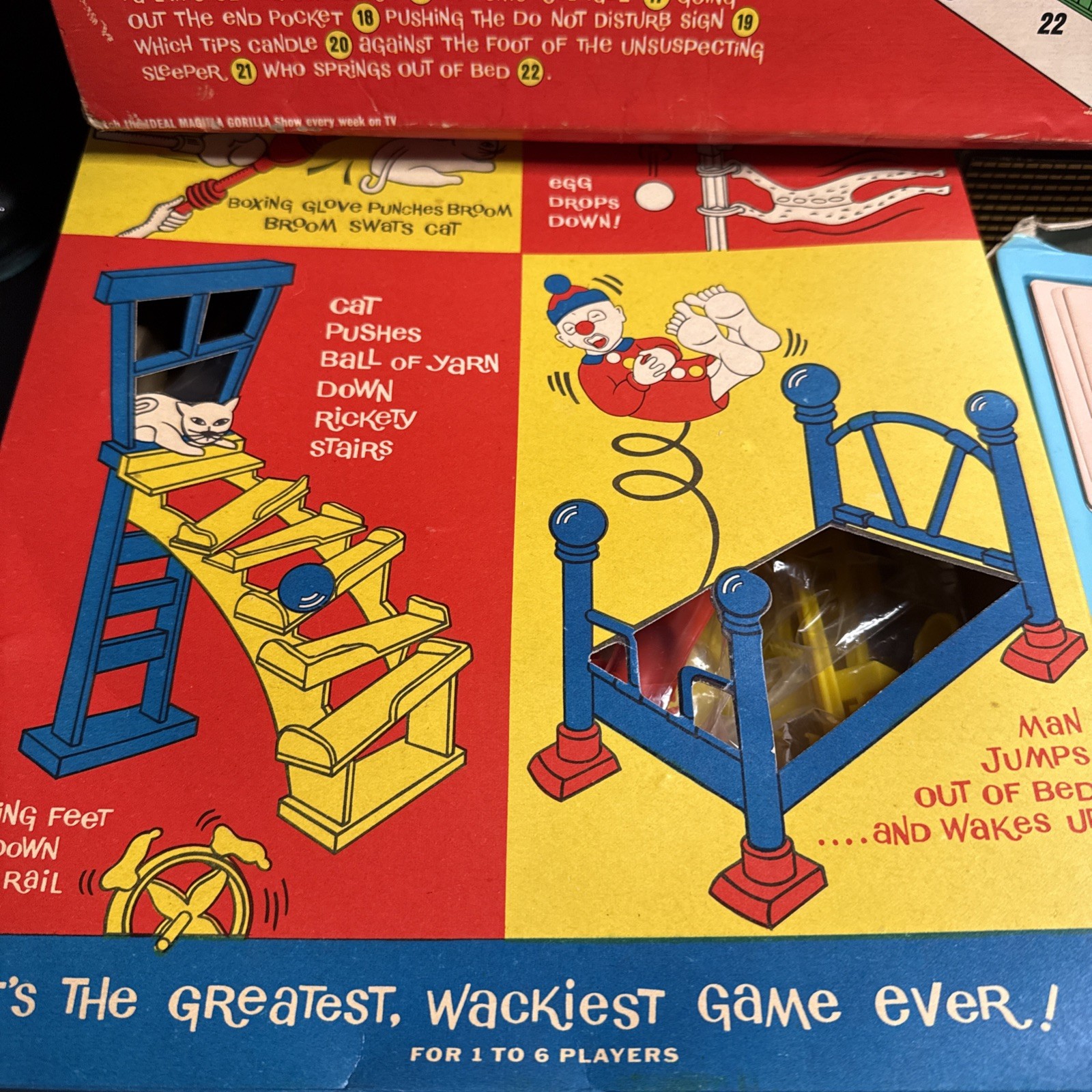 Vintage Crazy Clock Game Ideal Complete All Pieces Original Box No Instructions