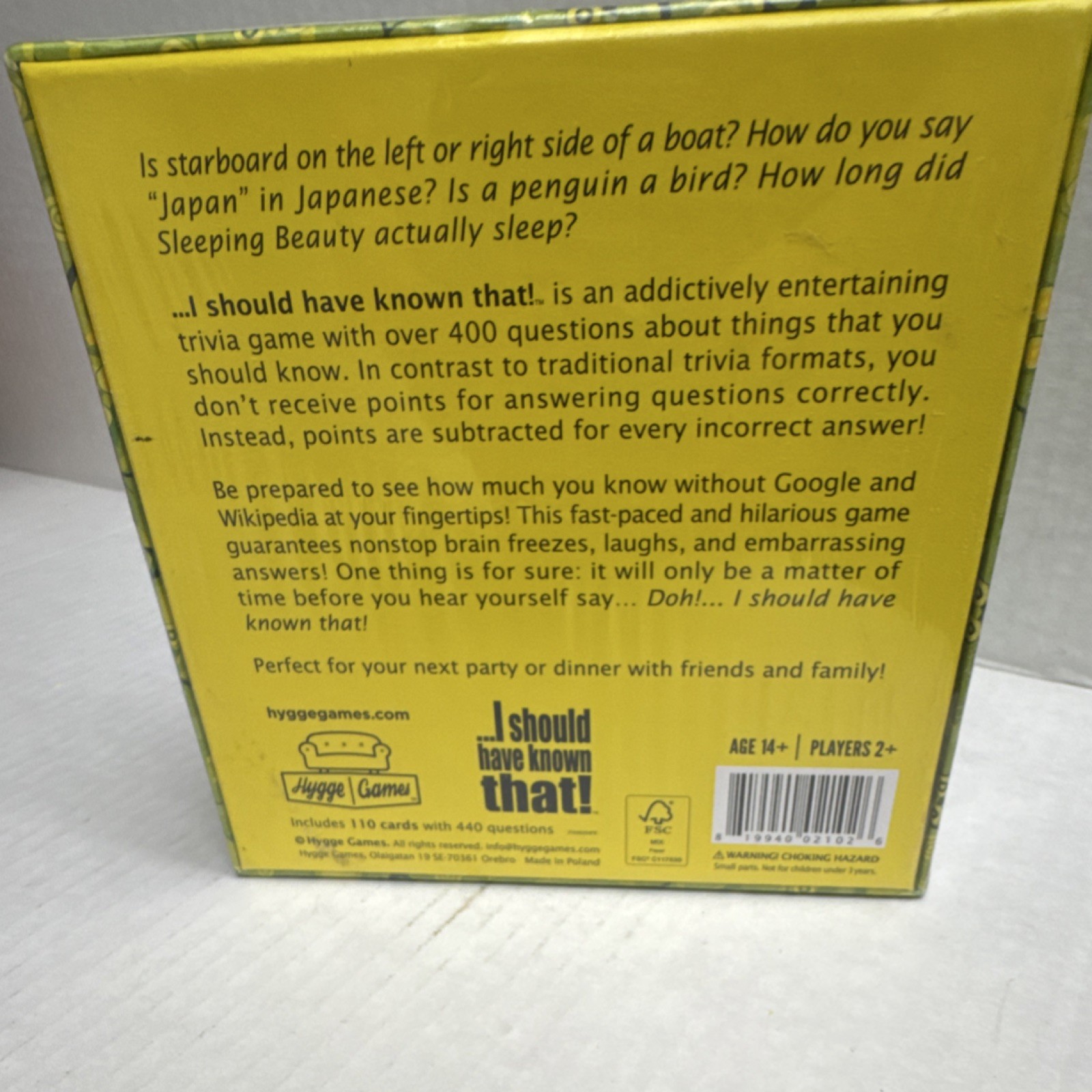 Hygge Games I Should Have Known That! Trivia Card Game 2+ Players Age 14+