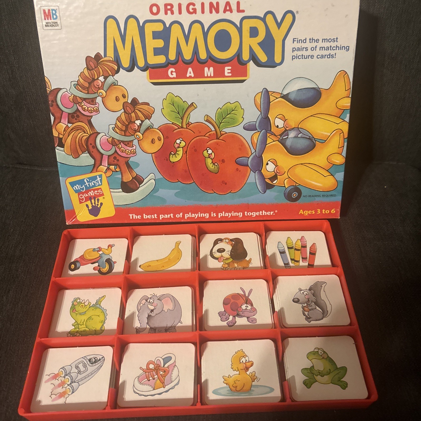 MILTON BRADLEY 2001 ORIGINAL MEMORY GAME CHILDRENS AGES 3-6 YEARS Complete EUC