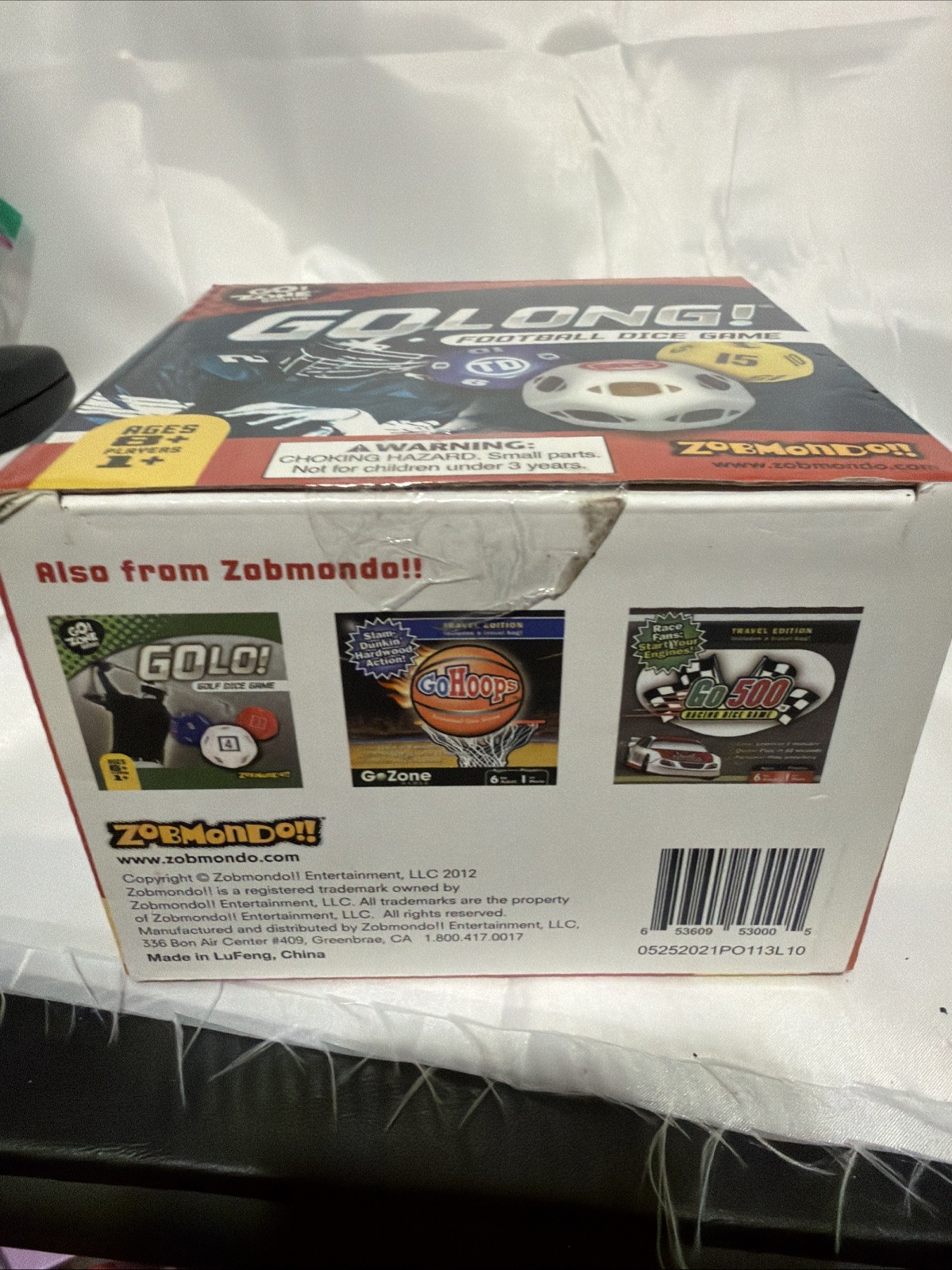 Go Long Football Dice Game Go! Zone Games Travel Ages 8+ New Never Used Zobmondo