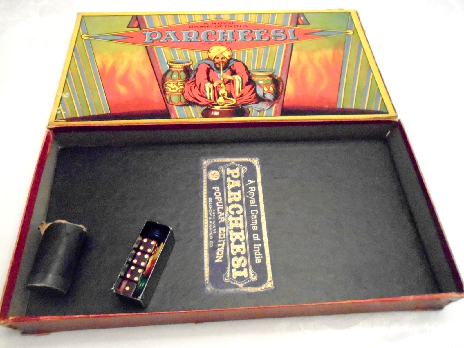 Antique PARCHESESI A Royal Game of India Selchow &Righter Co. NY TM1874 Original