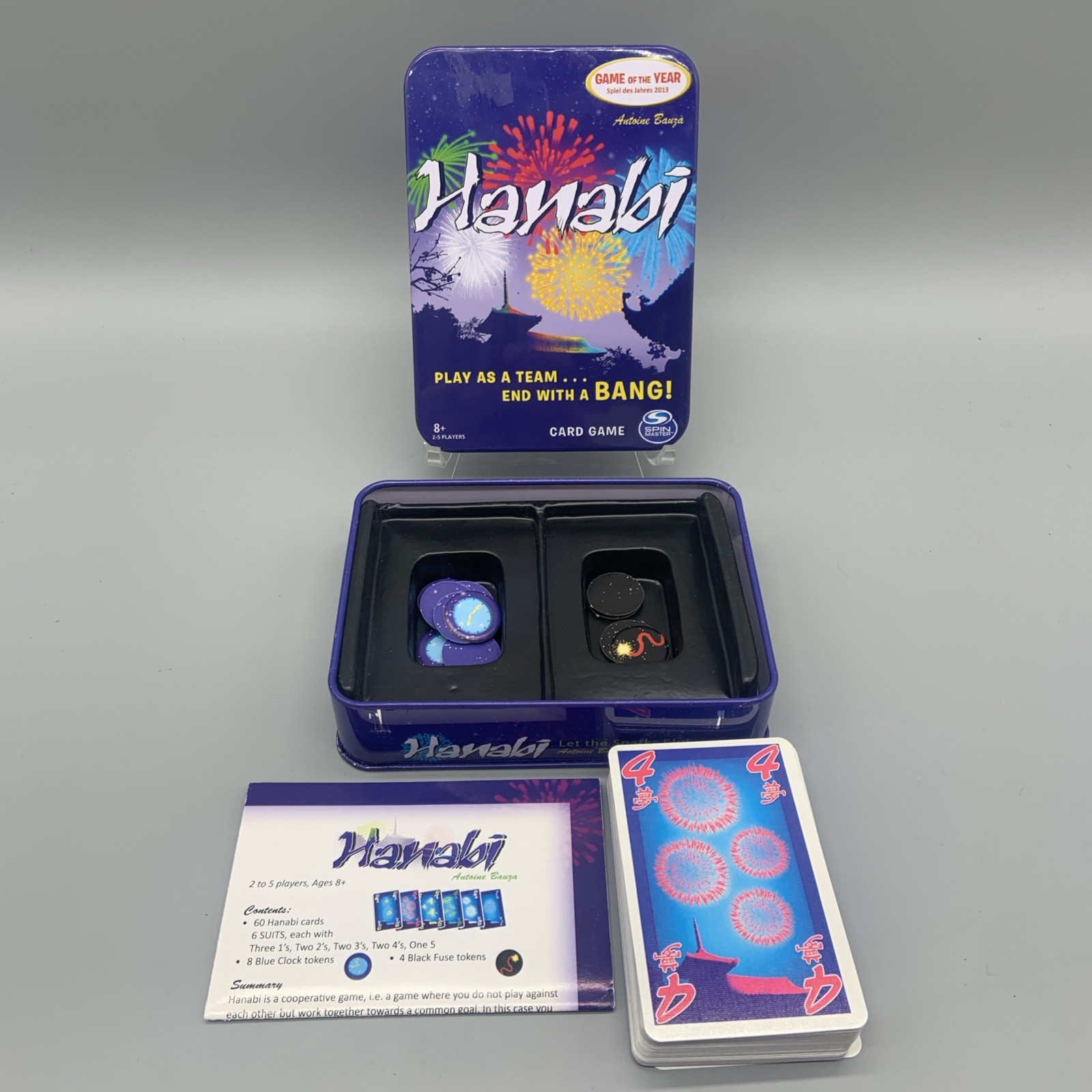 Hanabi Card And Token Game Antoine Bauza 2-5 Players Age 8+ R&R Games COMPLETE