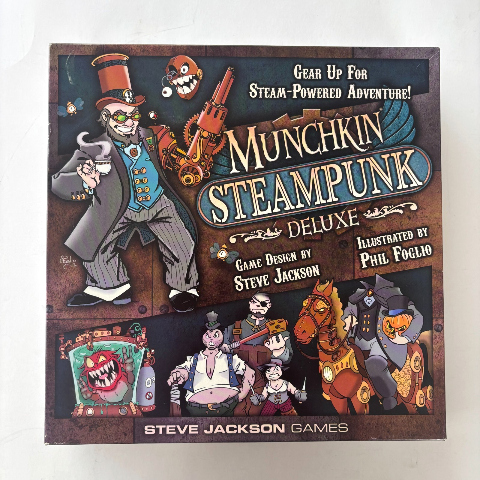 Munchkin Steampunk Deluxe – Board Card Game – Steve Jackson (some missing parts)