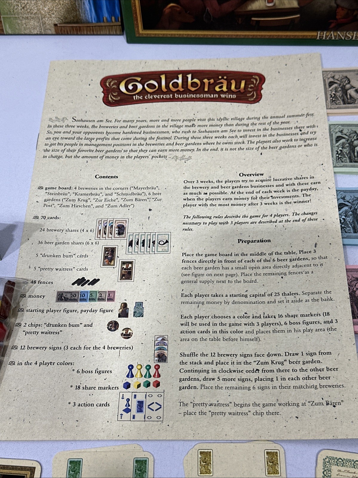 Goldbrau Board Game Rio Grande 2004 Euro Strategy Beer Theme
