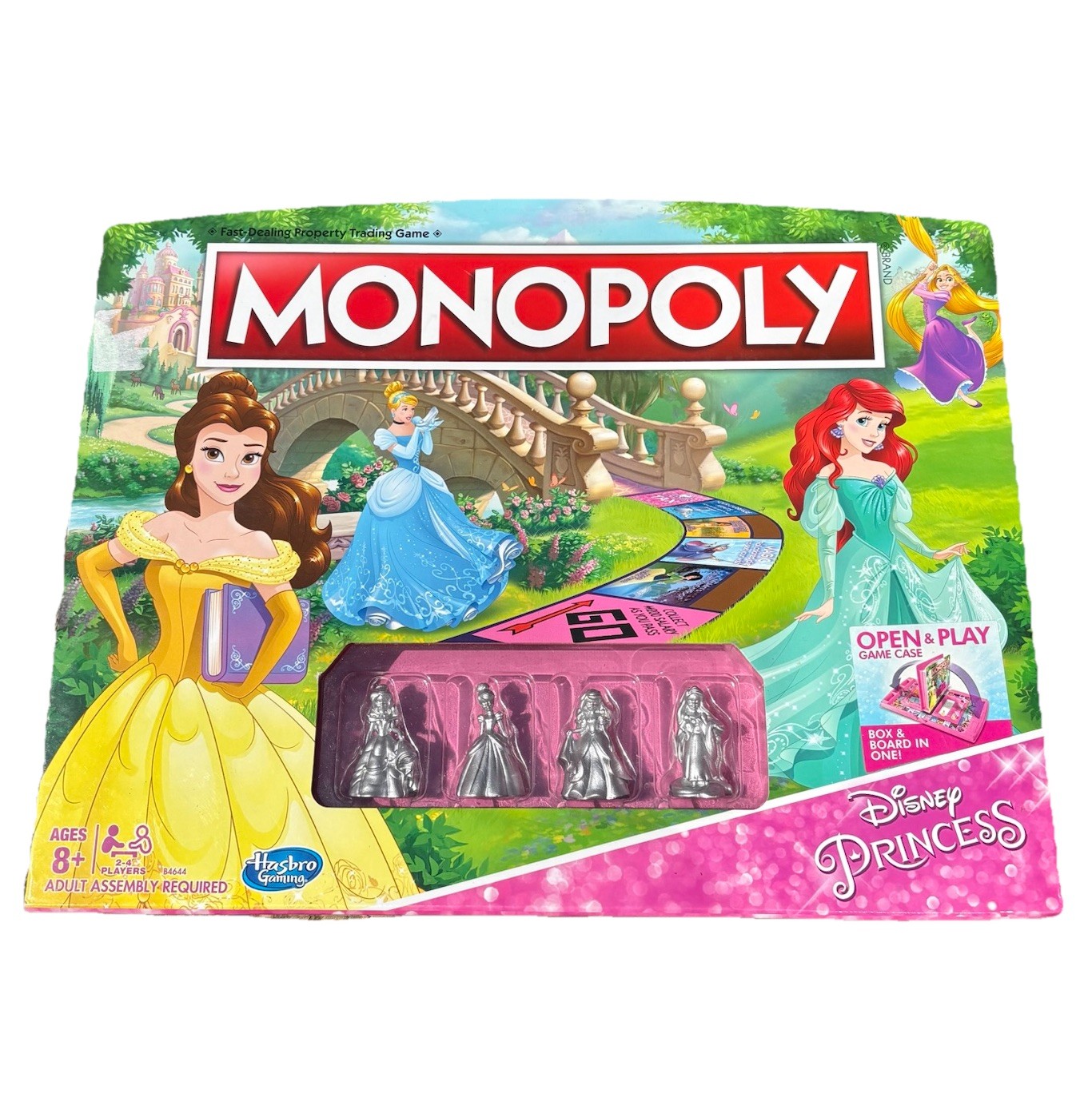 Hasbro Monopoly: Disney Princess Board Game w/ Open & Play Game Case Open Box