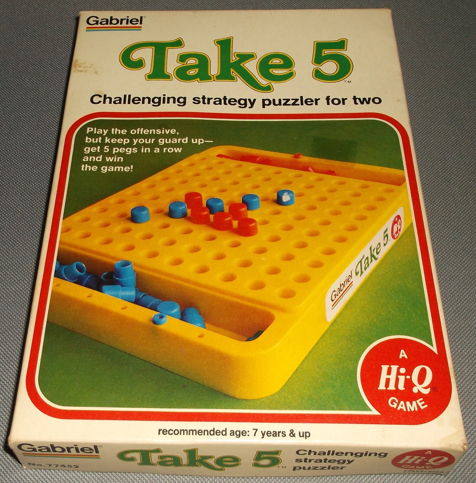 Vintage Hi-Q Gabriel Take 5 Challenge Strategy Puzzle Game 2 Players 7+ 1977